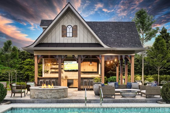 Exterior - Front Elevation 3 for Modern House Plan #54-578, 0 bath