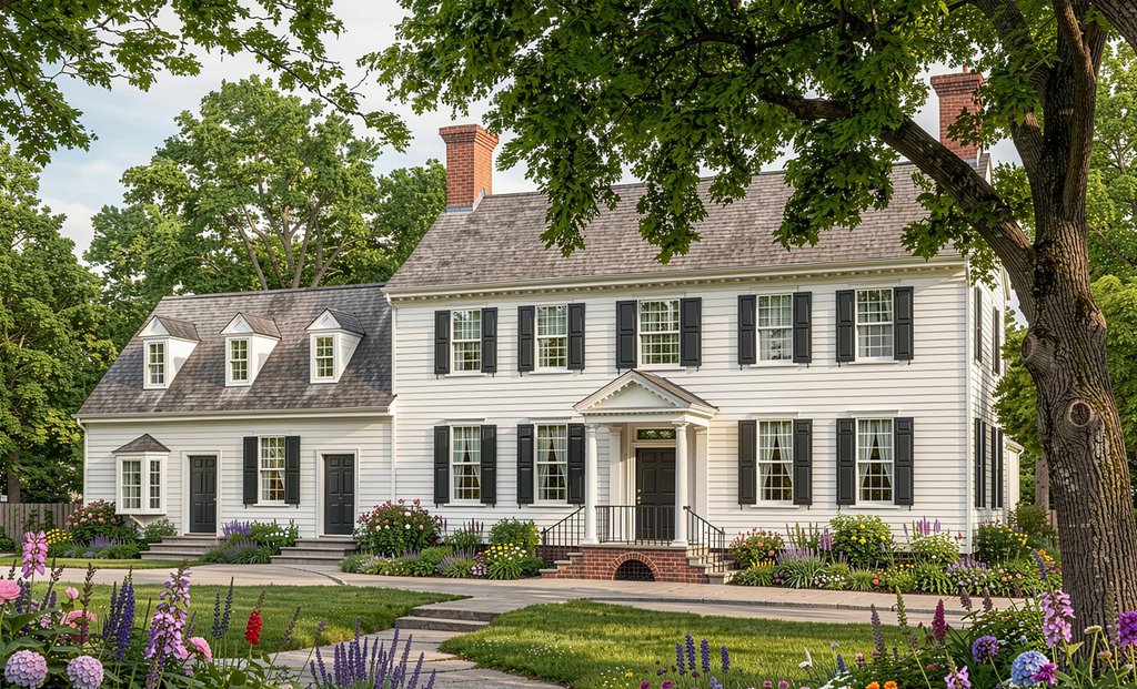 Exterior - Front Elevation 2 for Colonial House Plan #137-221 - 5 bed, 5 bath