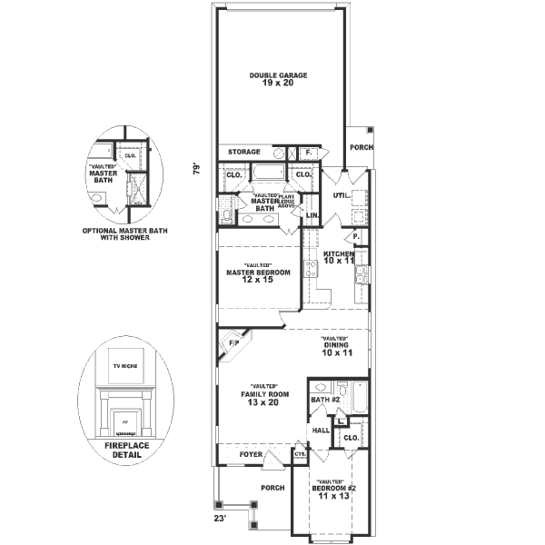 Cottage Floor Plan - Main Floor Plan #81-160