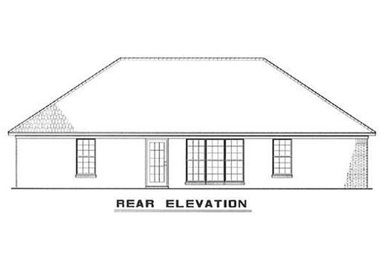Exterior - Rear Elevation for Traditional House Plan #17-104 - 3 bed, 2 bath