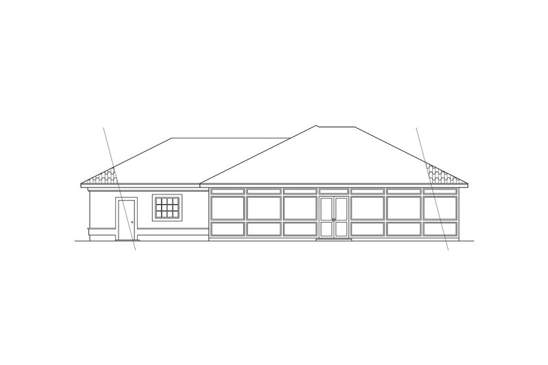 Home Plan - Exterior - Rear Elevation for Mediterranean House Plan #124-228 - 3 bed, 2 bath