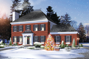 Colonial Exterior - Front Elevation Plan #25-4853