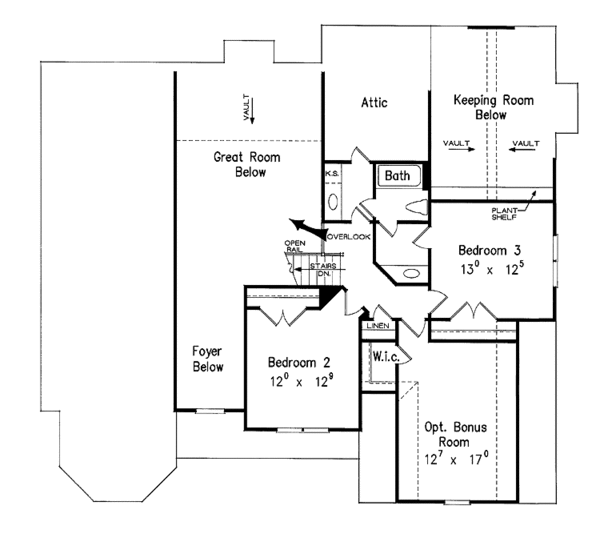 Architectural House Design - Mediterranean Floor Plan - Upper Floor Plan #927-212