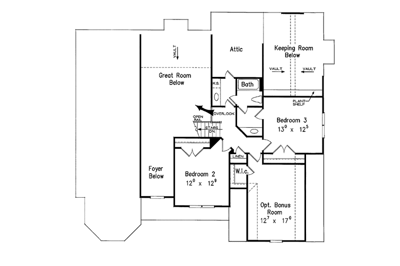Home Plan - Floor Plan - Upper Floor for Mediterranean House Plan #927-212 - 3 bed, 2.5 bath