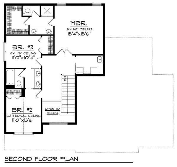 Home Plan - Traditional Floor Plan - Upper Floor Plan #70-950