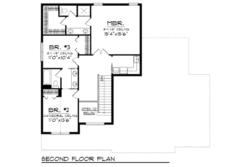 Home Plan - Floor Plan - Upper Floor for Traditional House Plan #70-950 - 3 bed, 2.5 bath
