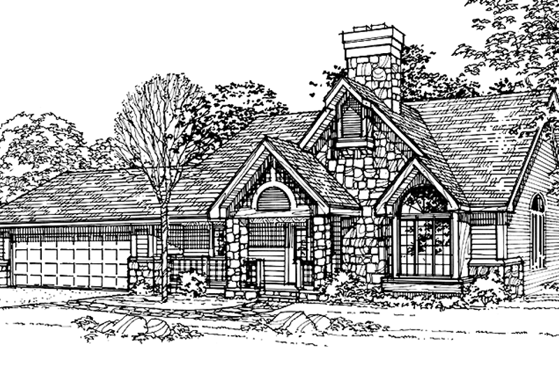 Architectural House Design - Country Exterior - Front Elevation Plan #320-1124