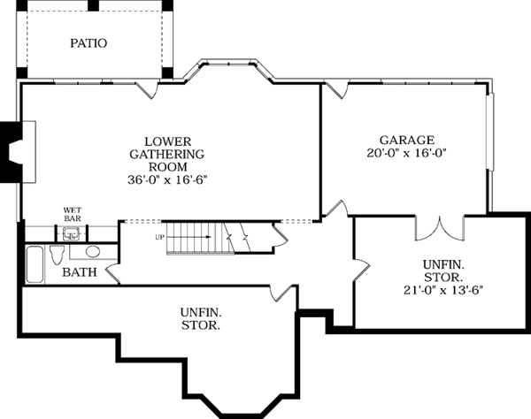 Architectural House Design - Colonial Floor Plan - Lower Floor Plan #453-223