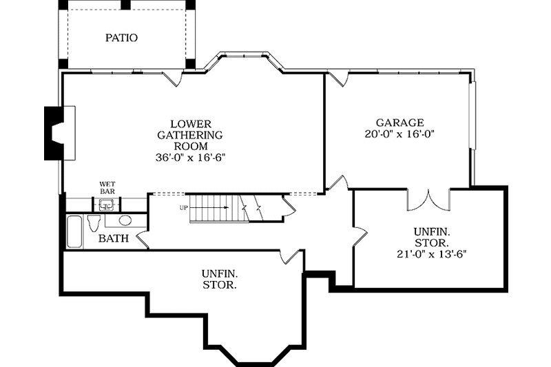 Home Plan - Floor Plan - Lower Floor for Colonial House Plan #453-223 - 5 bed, 4.5 bath