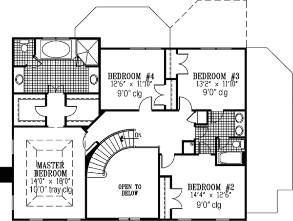 Dream House Plan - Colonial Floor Plan - Upper Floor Plan #953-54
