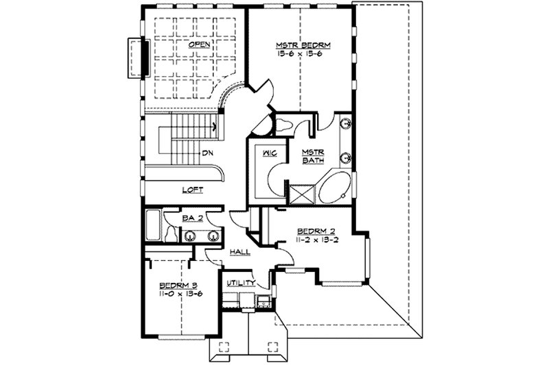 Home Plan - Floor Plan - Upper Floor for Craftsman House Plan #132-219 - 4 bed, 3.5 bath
