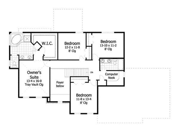 Home Plan - Traditional Floor Plan - Upper Floor Plan #51-1056