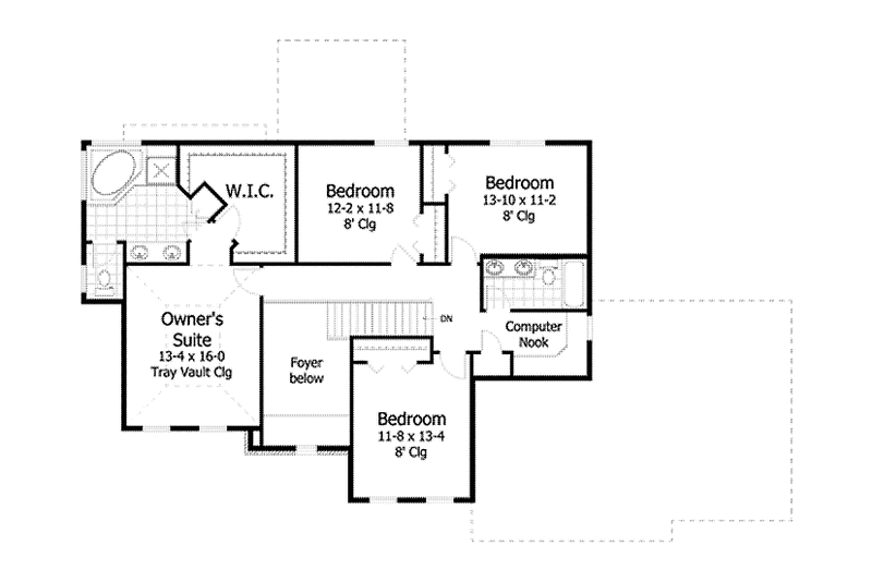 Home Plan - Floor Plan - Upper Floor for Traditional House Plan #51-1056 - 4 bed, 2.5 bath