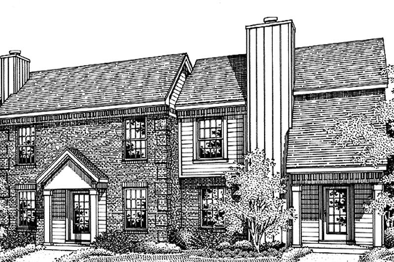Home Plan - Exterior - Front Elevation 3 for Traditional House Plan #45-397 - 4 bed, 2 bath