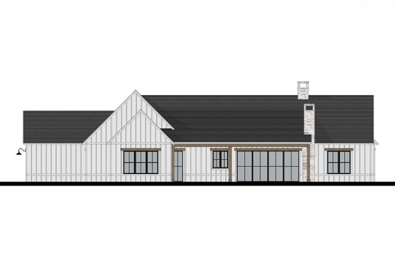 Exterior - Rear Elevation for Farmhouse House Plan #1103-3 - 4 bed, 3 bath