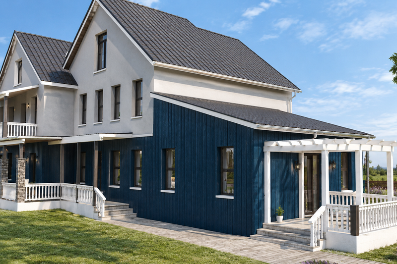 House Plan Design - Exterior - Front Elevation 3 for Farmhouse House Plan #542-10 - 5 bed, 6 bath