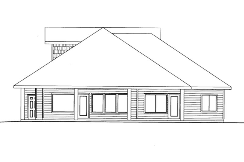 House Blueprint - Exterior - Rear Elevation for Ranch House Plan #117-854 - 2 bed, 2 bath