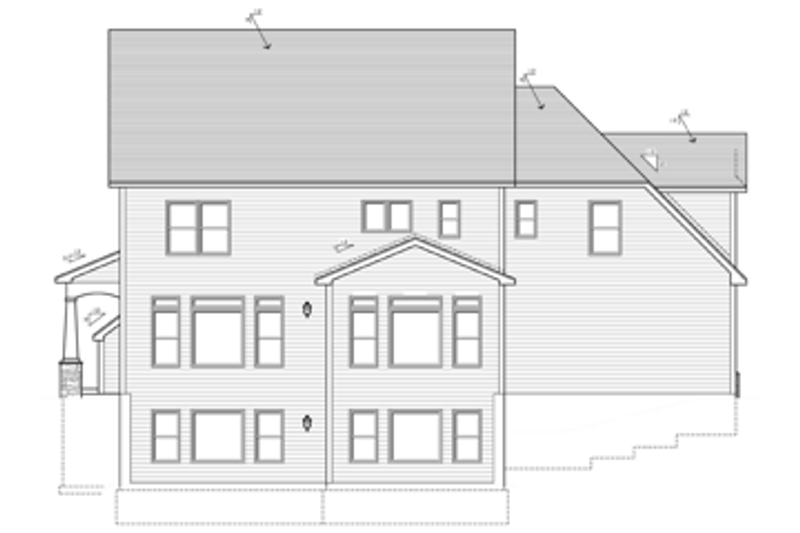 Home Plan - Exterior - Rear Elevation for Colonial House Plan #1010-38 - 3 bed, 2.5 bath
