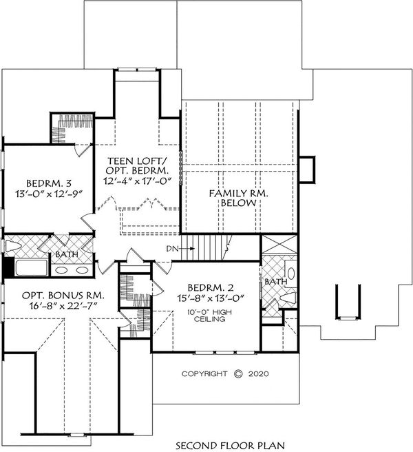 Farmhouse Floor Plan - Upper Floor Plan #927-1011