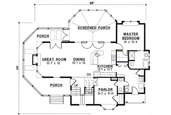 Country Floor Plan - Main Floor Plan #67-391