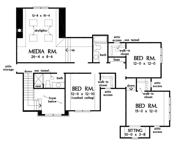Dream House Plan - Traditional Floor Plan - Upper Floor Plan #929-1101