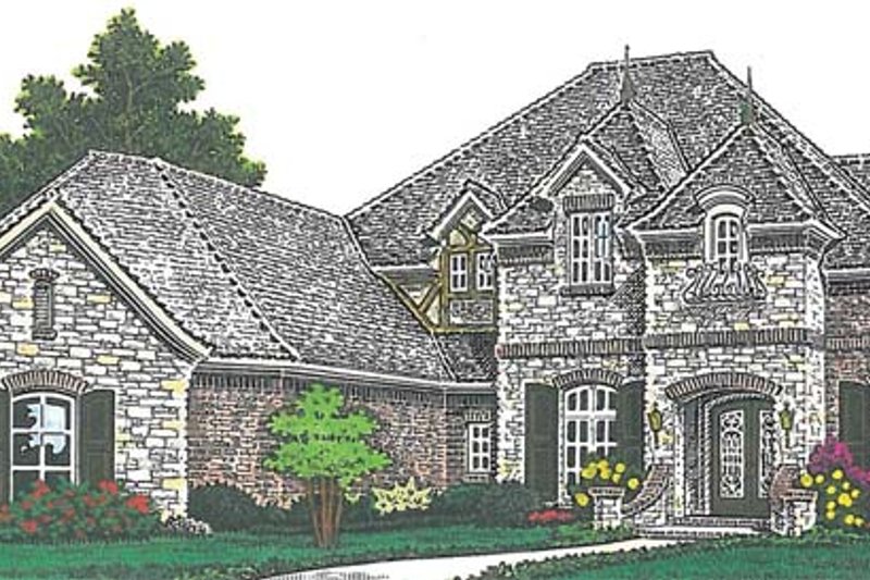 Dream House Plan - Exterior - Front Elevation 3 for European House Plan #310-1277 - 4 bed, 4.5 bath