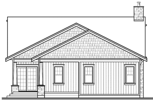 Exterior - Rear Elevation for Traditional House Plan #23-2532 - 3 bed, 2 bath