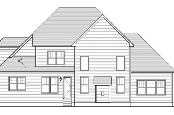 Exterior - Rear Elevation for Colonial House Plan #1010-156 - 3 bed, 2.5 bath