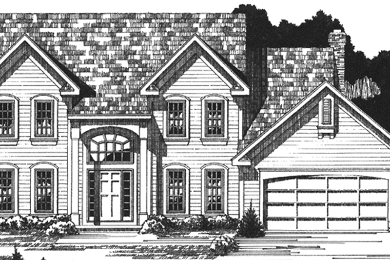 Architectural House Design - Colonial Exterior - Front Elevation Plan #1001-108