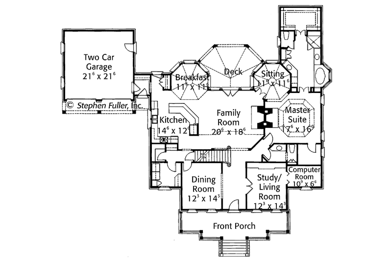 Home Plan - Floor Plan - Main Floor for Country House Plan #429-363 - 4 bed, 3.5 bath