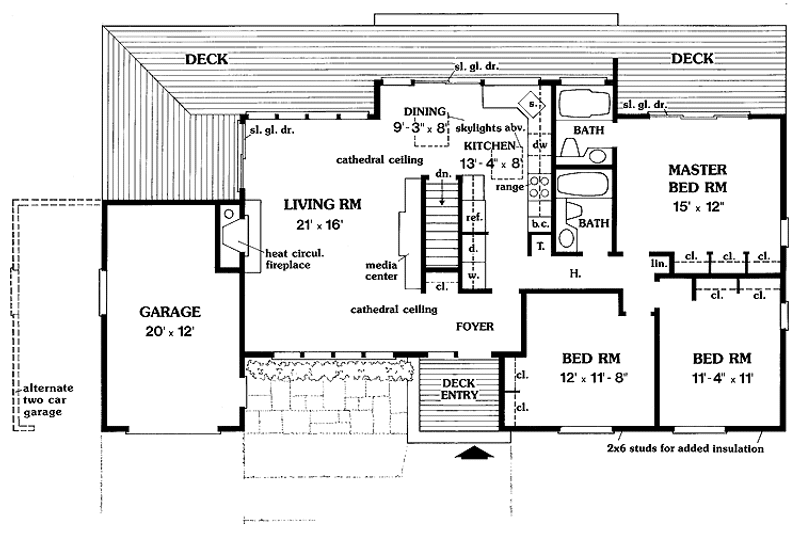 Home Plan - Floor Plan - Main Floor for Ranch House Plan #456-80 - 3 bed, 2 bath