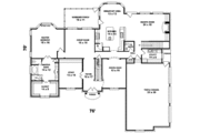 European Style House Plan - 5 Beds 4 Baths 4500 Sq/Ft Plan #81-614 