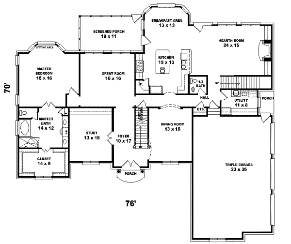 European Floor Plan - Main Floor Plan #81-614