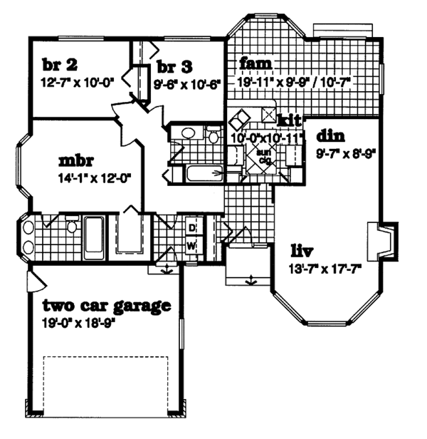 House Blueprint - Craftsman Floor Plan - Main Floor Plan #47-901