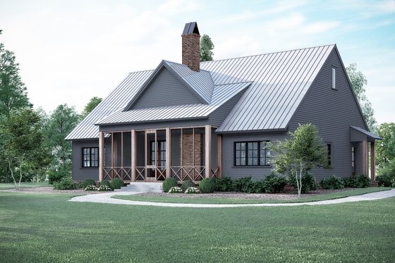 Exterior - Rear Elevation for Country House Plan #1081-32 - 3 bed, 3.5 bath