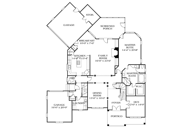 Dream House Plan - Floor Plan - Main Floor for Traditional House Plan #453-141 - 4 bed, 3.5 bath