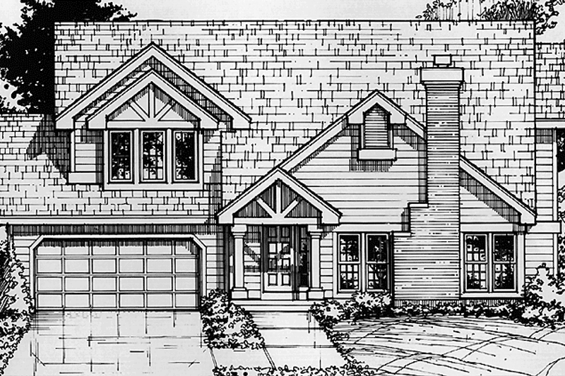 House Plan Design - Prairie Exterior - Front Elevation Plan #320-1097