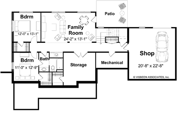 Home Plan - Craftsman Floor Plan - Lower Floor Plan #928-83
