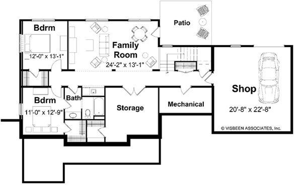 Architectural House Design - Craftsman Floor Plan - Lower Floor Plan #928-83
