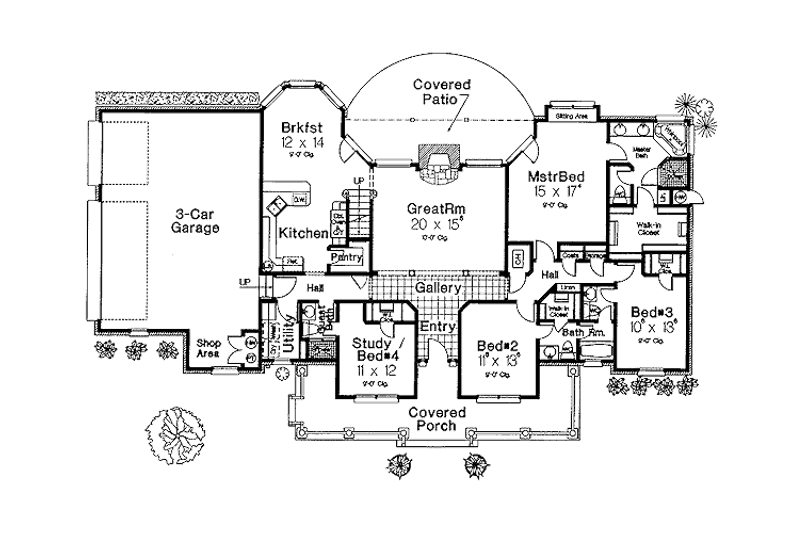 Dream House Plan - European style house plan, main level floor plan