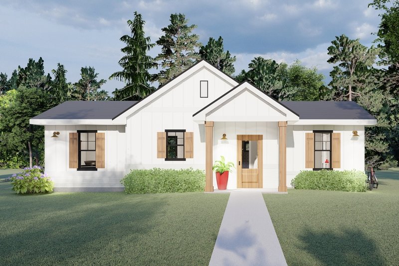 House Plan Design - Exterior - Front Elevation 2 for Farmhouse House Plan #1122-4 - 1 bed, 1 bath