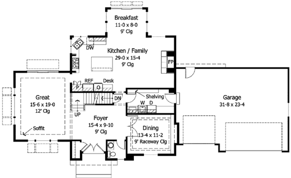 Dream House Plan - Country Floor Plan - Main Floor Plan #51-893