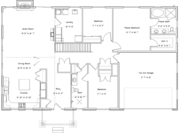 Home Plan - Traditional Floor Plan - Main Floor Plan #1060-20