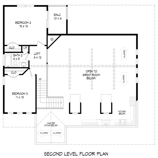House Blueprint - Traditional Floor Plan - Upper Floor Plan #932-441
