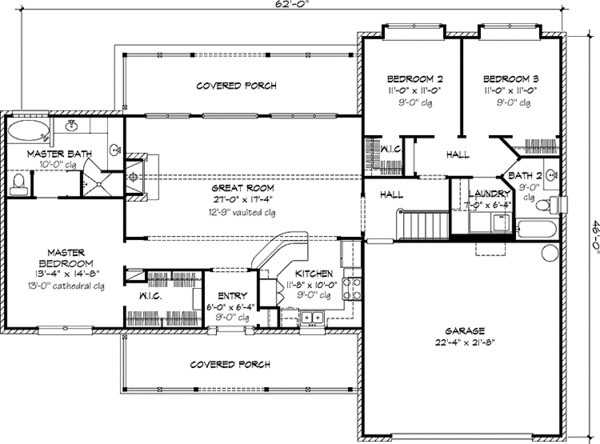 Home Plan - Country Floor Plan - Main Floor Plan #140-170