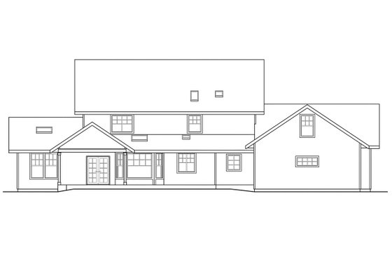 Exterior - Rear Elevation for Craftsman House Plan #124-537 - 4 bed, 3 bath