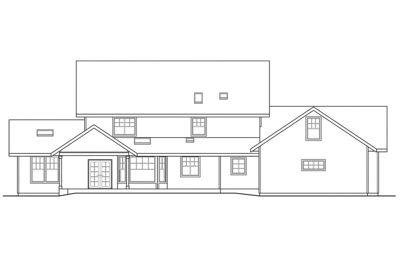 Home Plan - Exterior - Rear Elevation for Craftsman House Plan #124-537 - 4 bed, 3 bath