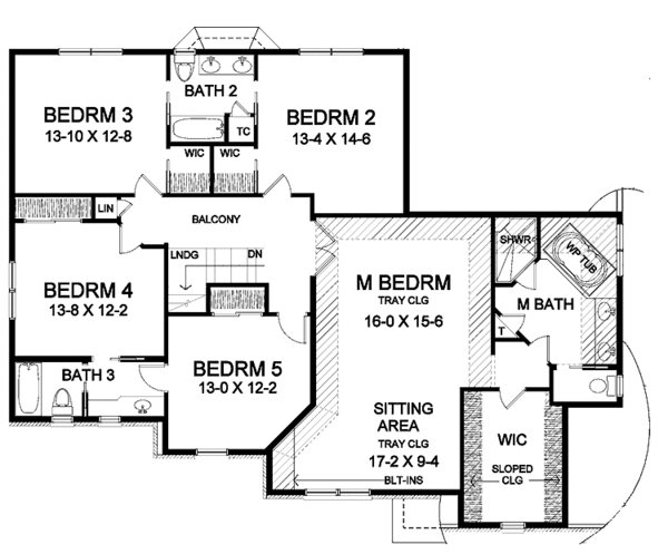 Home Plan - Classical Floor Plan - Upper Floor Plan #328-386