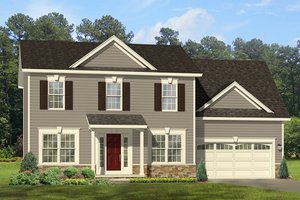Colonial Exterior - Front Elevation Plan #1010-116