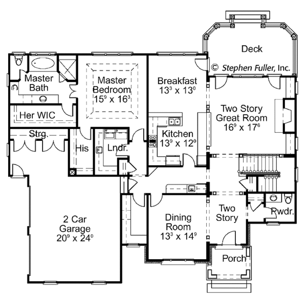Home Plan - Colonial Floor Plan - Main Floor Plan #429-411